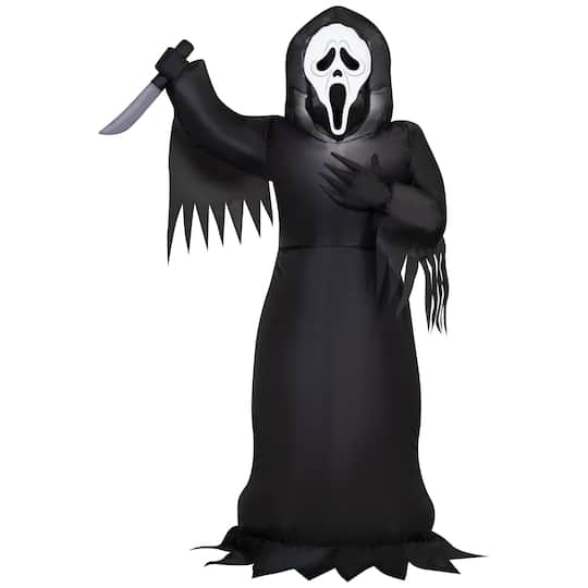 3.5ft. Airblown® Inflatable Ghost Face with Knife Halloween Lighted Décor
